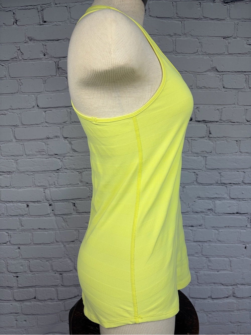 Lululemon Cool Racerback *Striped Rib Clarity Yellow Sz 8 - Picture 11 of 16